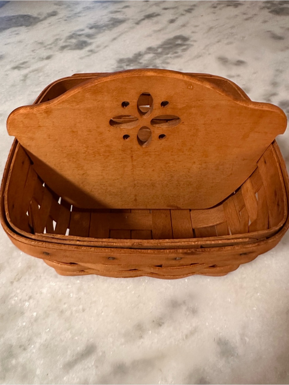 Vintage Longaberger Basket 7.5” x 7.5” w/ Divider